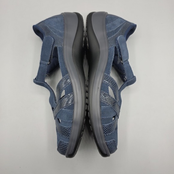 Orthofeet Juno Shoes Womens 9 Navy Blue T Strap Comfort Mary Jane Adjustable - Picture 8 of 12